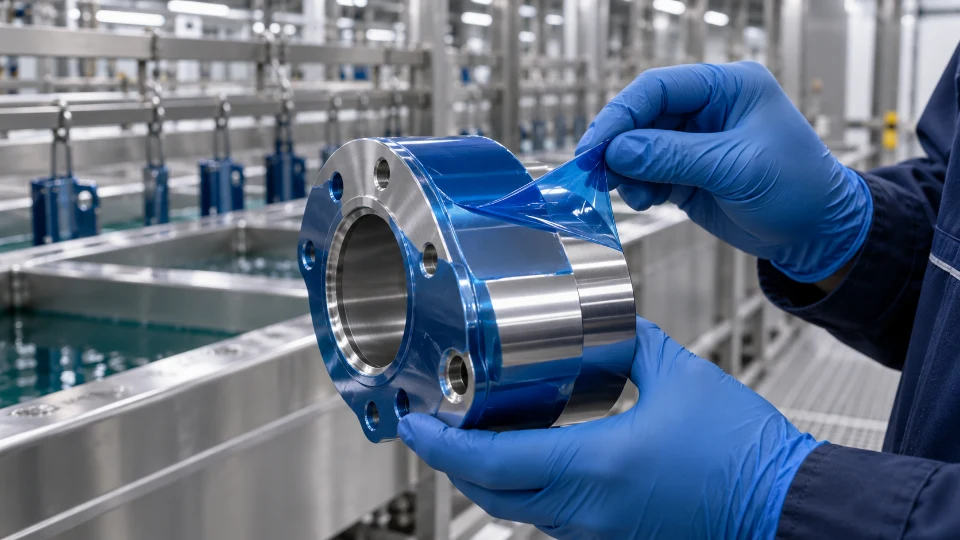 Peelable coating protecting a precision metal component
